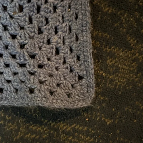 Large Cozy Blue Crochet Quilt - Picture 4 of 7